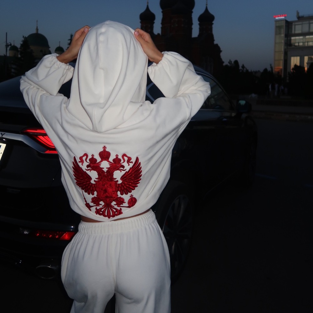Womens Suit - Street Trend Back Embroidered Hoodie Pants