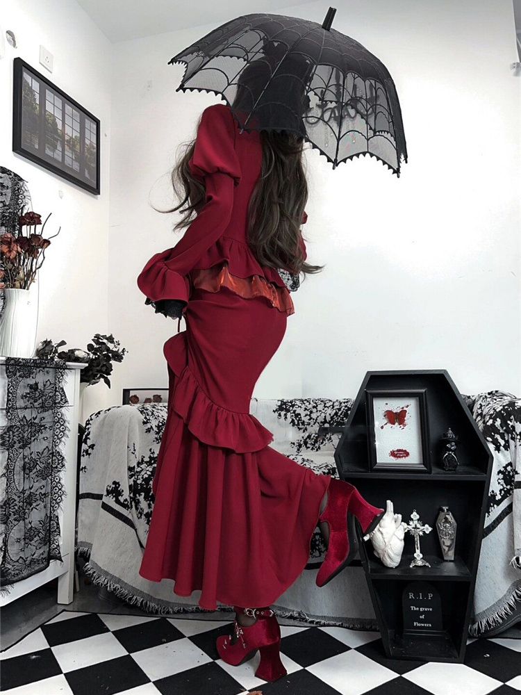 Spring Red Vintage Dress Women - đánh giá và giá Women'S Red Formal Wear