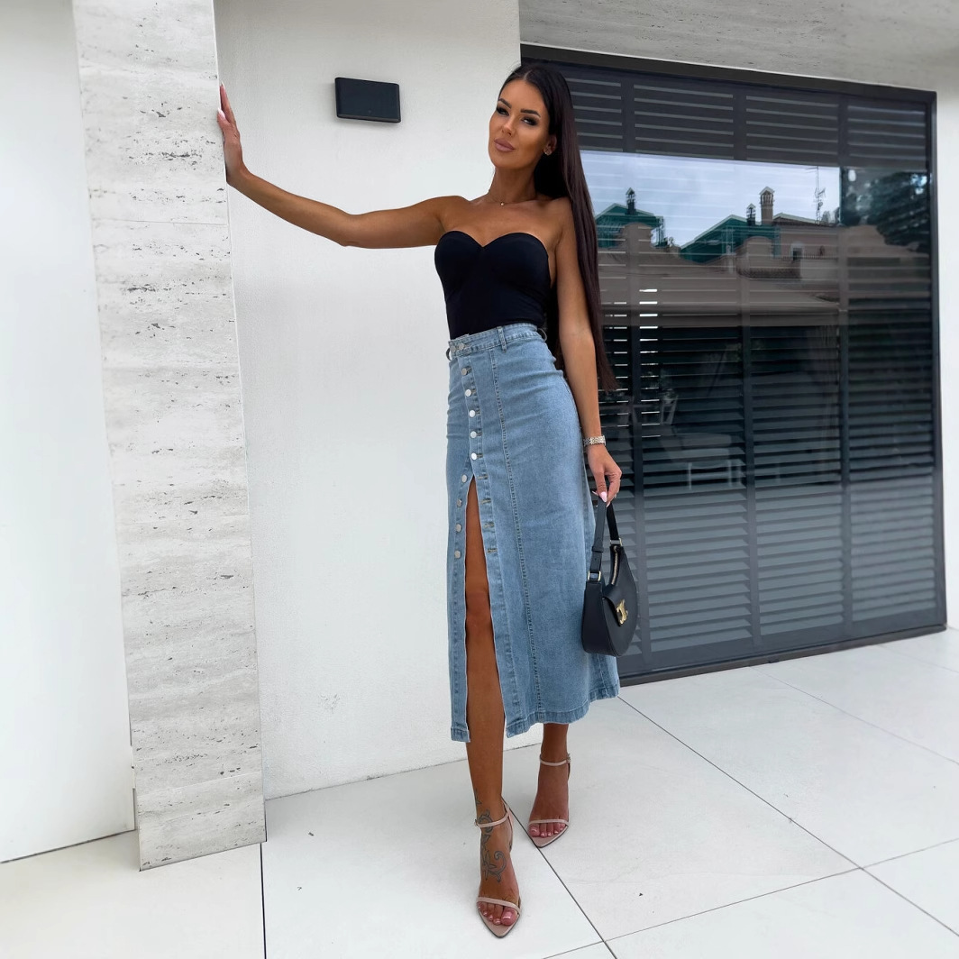 Street Wear Women Vintage Deni - đánh giá và giá Formal Skirt