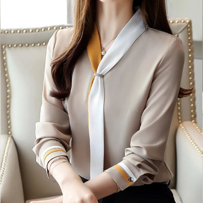 Autumn Office Shirt Vintage Lo - đánh giá và giá Silk Blouse